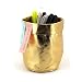 Pencil Pen Holder, Pencil Cup Stationary Organizer Storage Bin For Desk Table Office School Home Children Small ECO Washable Kraft Paper Gold