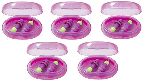 Bouchons d'oreille lavables Moldex Rockets-Cord avec lamelles à coussins d'air et boîte de rangement - Violet - Idéal pour les femmes