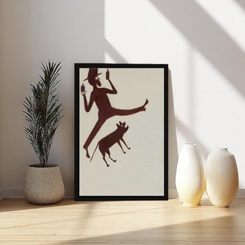 Impression Man Drinking With Dog Bill Traylor décoration murale pour mur vide