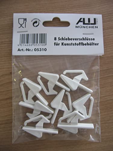 ALUTEC Schnellverschlüsse für Kunststoffboxen (6 Stück, zum verschließen von Transportboxen, Farbe weiß) 05310