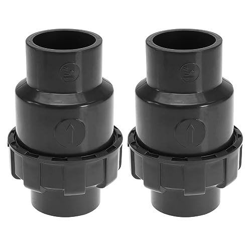 Create idea 2 Uds 50mm Válvula de Retención de Agua Válvula de Retención Interna Válvula de Retención de Aleta de Tubo Accesorios de Conector de Tubo de Agua para Reflujo PVC Gris