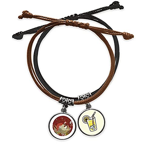 Bracelet Ukiyo-e en cuir anti-irritation ajustable avec motifs oiseaux