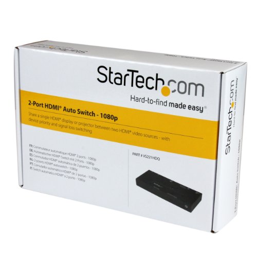 Switch HDMI 1080p StarTech.com commutateur automatique 2 ports VS221HDQ