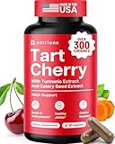 Tart Cherry Extract Capsules with Celery Seed & Turmeric | Uric Acid Support & Joint Relief Formula | Joint Heath Muscle Recovery Healthy Sleep | Tart Cherry Concentrate