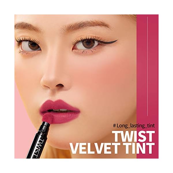 Long-Lasting-Lip-Stain-for-Lips-and-Cheek-Tint-Various-Korea-Velvet-Plumping-Lip-Marker-Lip-Matte-tints-PASSIONCAT-Twist-Velvet-Tint-3-No3 PASSIONCAT Long Lasting Lip Stain for Lips and Cheek Tint | High Pigment Color | lightweight Matte Finish | Weightless | Full Coverage | Twist Velvet Tint #3 (No.3)