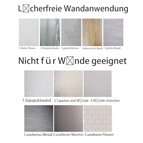 GARNELRHUN Fönhalter Ohne Bohren-Föhn Halterung mit Kabelhalter und Aufbewahrung Kohlenstoffstahl Selbstklebend Haartrocknerhalter,Wand Föhnhalterung Bad Ohne Bohren für Meisten Haartrockner（Schwarz）
