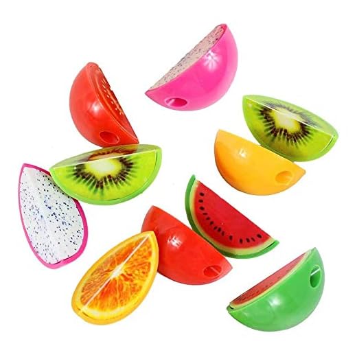 XLKJ 15 Pcs Sacapuntas de Plástico, Sacapuntas de Lápiz de Dibujos Frutas, Sacapuntas Manual Pencil Sharpener para Niños, Mini Sacapuntas, Estilo Aleatorio