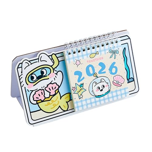 愛らしい犬2026スタンディングカレンダーデスクプランナー毎月のページとホームオフィス用のデスクトップの装飾