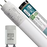 Crompton Lamps 6ft LED T8 Tube, 4000K Cool White, 24W (70W Equivalent), Replacement Fluorescent Tubes for LED Batten Light, Ceiling Strip Lights, Garage Lighting, Includes Fluorescent Starter