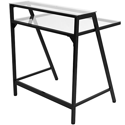 Lumisource 2-Tier Desk, Black/Clear #TOP3