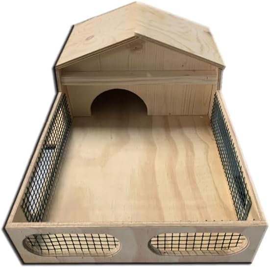 Casetta teca terrario tartarugario casa per taratarughe tartaruga di terra rettili recinto recinzione gabbia trasportino 80x50x25h