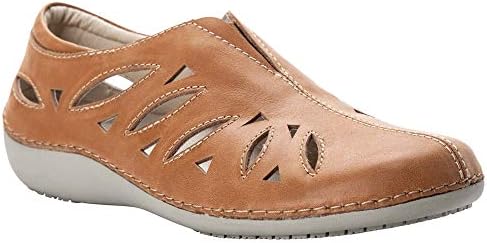 Propét Womens Cami Oxford Flat, Oyster, 7 X-Wide US | Image 1