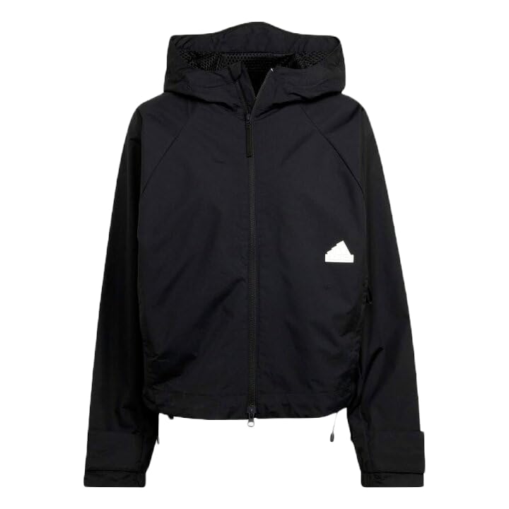 ADIDAS WOMEN'S NEW ESCAPE REPEL HOODED JACKET, BLACK, XL at
