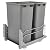 Rev-A-Shelf 53WC-2150SCDM-217 Double 50-Quart Undermount Kitchen Cabinet Pullout Waste Containers with Soft Close, Gray