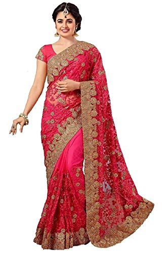 Image of Women's Net Saree ( krisha-TC Pink)