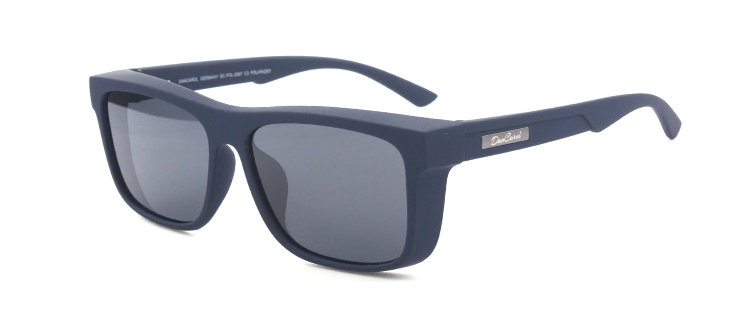 DanCarol DC-POL-2067- HI-C3-Blau Die Überbrille, ideal für Brillenträger mit Polarizierte Gläser-TR90-Bitte beachten Sie, dass die Höhe Ihrer Brillenfassung 4 cm nicht überschreiten darf,