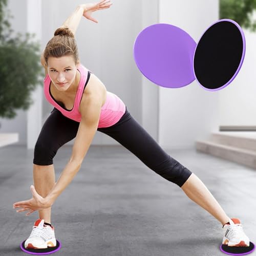 QIHUAN 1 Pair Of Fitness Slide Blocks, Exercise Core Slider, Multi-Function Circular Sports Slider, Double-Sided Exercise Sliding Plate, Pilates Yoga Sliding Plate. - Image 6