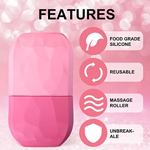Cube Ice Roller For Face, Eye, Neck, Upgrated Silicone Facial Ice Cube Mold For Face Puffiness Relie, Remove Fine Lines, Tighten, Brightens Skin, De-Puff Eye Area Massage Skin Care Tool #TOP7