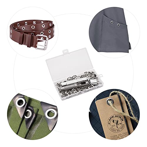 100 conjuntos kit de ilhós com arruelas ilhós 1/2 Polegada 3pcs ferramentas de instalação ilhós de m