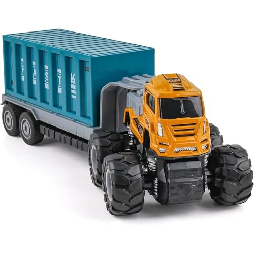 Image of FunBlast Container Truck Toy for Kids - Push & Go Friction Power Container Truck Toy for Kids, 1:43 Scale Model 4X4 Drive Die-Cast Metal Truck Toys for 3+ Year Old Boys & Girls (Style-A)