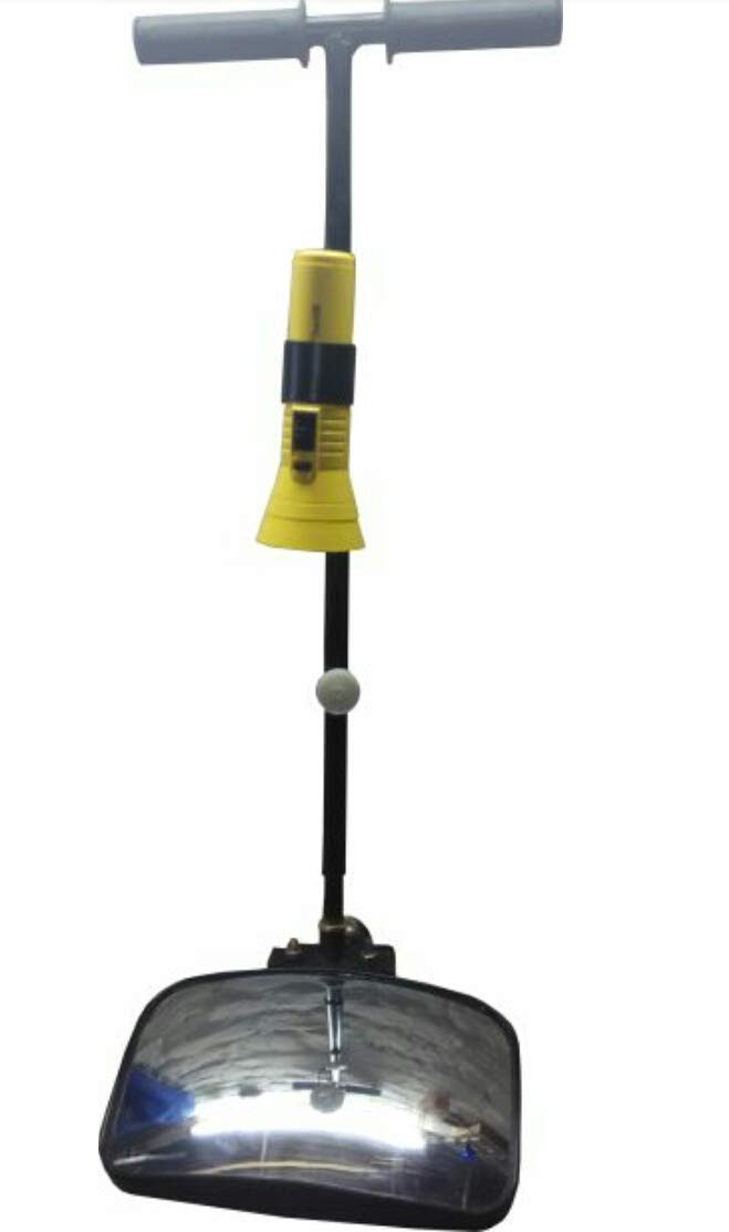 PMS Square Unbreakable Vehicle Search Mirror With Torch - Trolley Type, 9x5 Inches, Telescopic Handle (Style 1)-image-31