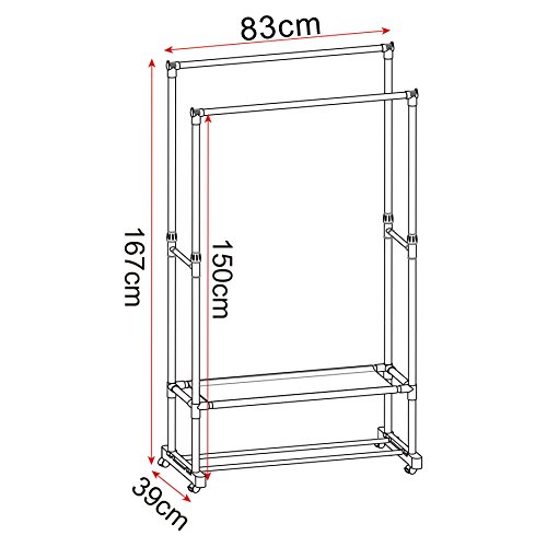 WOLTU Stand Appendiabiti a Terra con Ruote