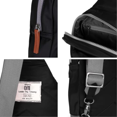 Image of ORI LONDON Crossbody Bag - Nylon Travel Sling Bag for Women & Men with Chunky Zippers - The Willesden