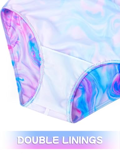 Image of Girls Swimsuits Back Cutout Bathing Suits for Girls 6-14 Removable Chest Pad Quick Dry for Swim Team Beach Pool