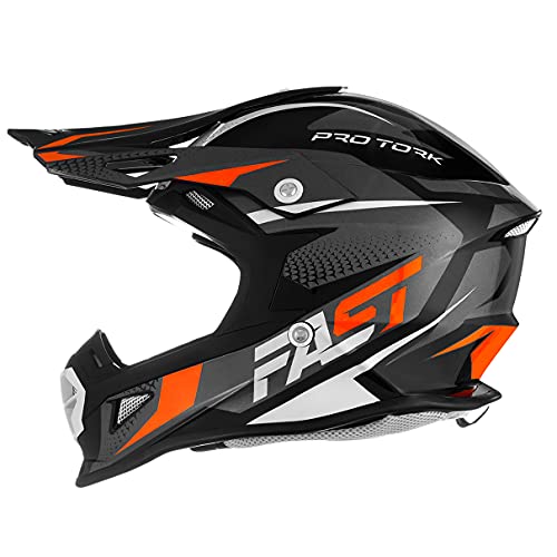 Capacete Motocross Fast Tech Limited Edition 56 Cinza/Laranja 56