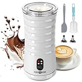 Milk Frother, Paris Rhône 4-in-1 Milk Steamer and Frother, Hot & Cold Foam Milk Warmer with Temperature Control, Auto Shut-Off Frothers for Coffee, Latte, Cappuccino, Macchiato