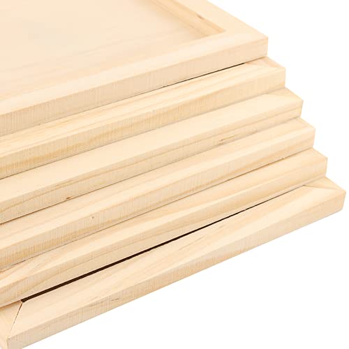 Lexinin 12 Pcs 5.5 X 7 Inch Wooden Painting Panels, Unfinished Wood Canvas Boards, Wooden Cradled Painting Panel For Painting, Pouring Art, Crafts #TOP2