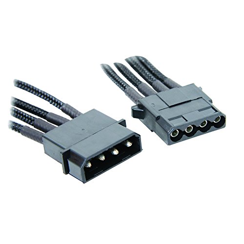 MAPLIN 4 pines macho a hembra Molex Extensión PC ATX Cable de alimentación 45cm Negro