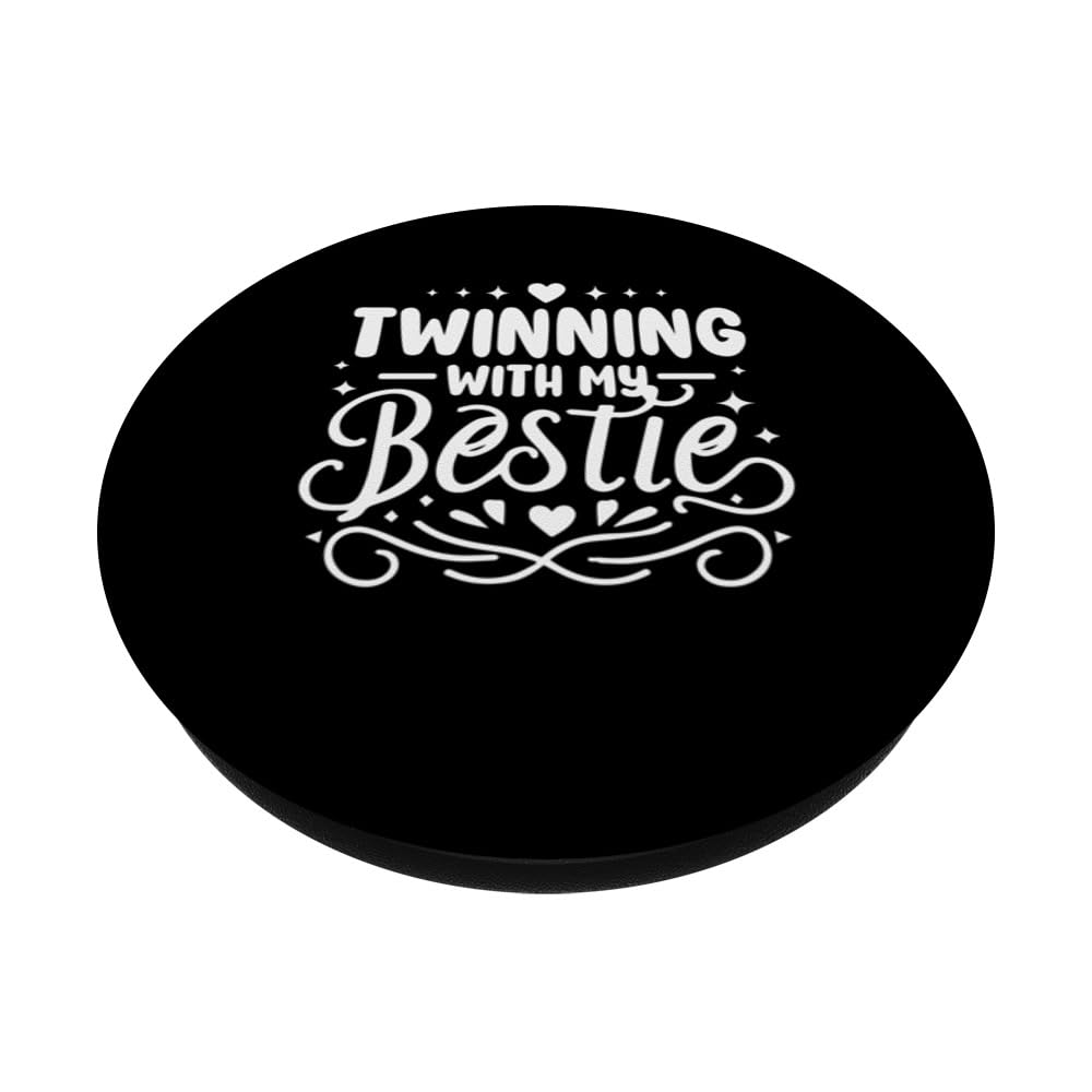 Spirit Week Twinning With My Bestie Friendship PopSockets Swappable PopGrip, Black - Image 2