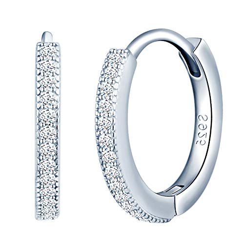 MicVivien Silber 925 Creolen Damen, Kleine Earrings Kreis Ohrringe Creolen Zirkonia Earrings Hypoallergen Ohrschmuck für Mama Frauen Mädchen Cover