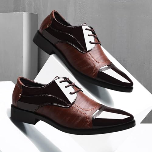Men's Dress Shoes Business Oxfords Patent Leather Dress Shoes Classic Loafers Formal Derby Shoes3