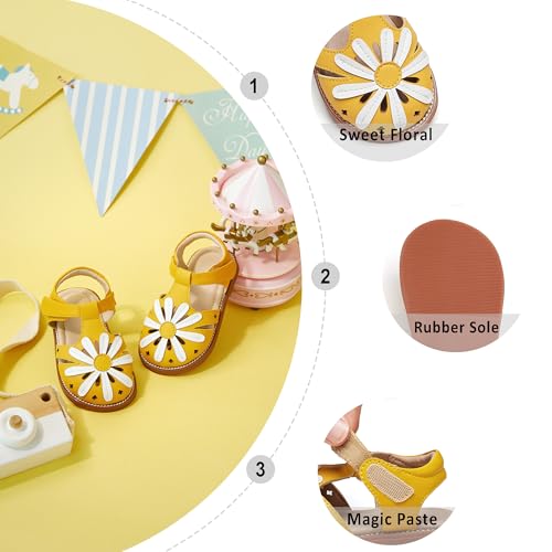 Image of Otter MOMO Girls Open Toe Princess Flat Sandals with Comfort Sole Summer Sandals
