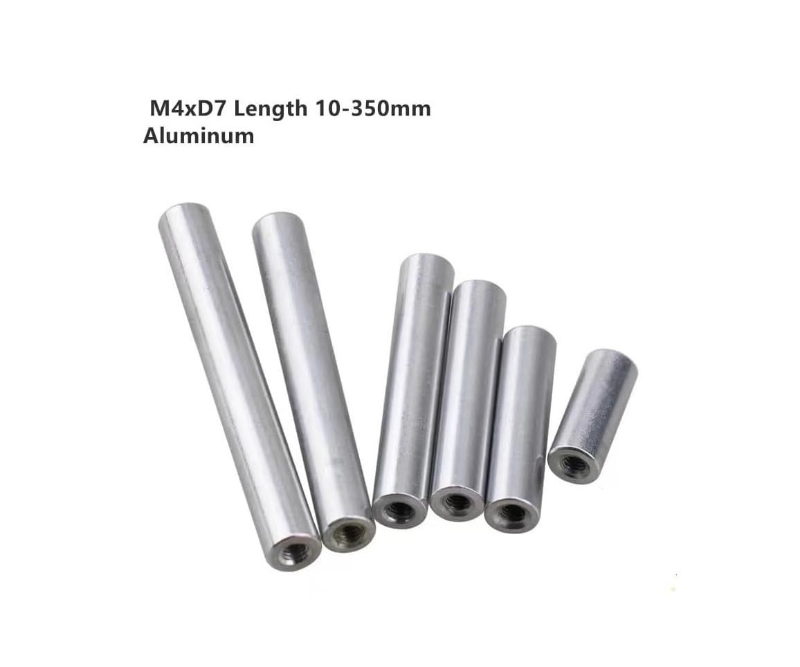 M4xD7 Aluminiowa okrągła podkładka dystansowa 20 szt., gwint żeński Przedłużenie długiej kolumny z nakrętką 10-330 mm(200mm)