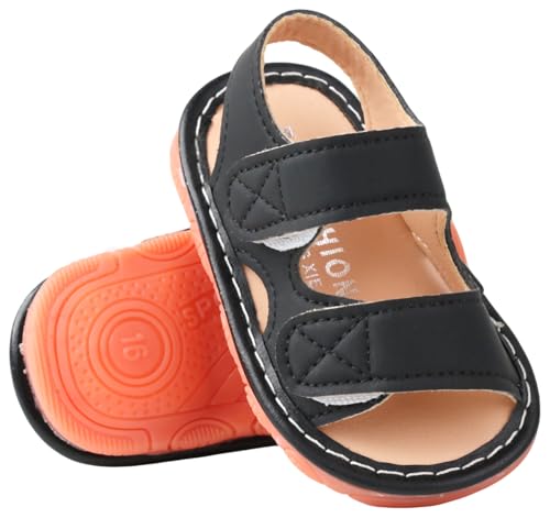 Image of Baby Boys Girls Squeaky Sandals Summer Closed-Toe Anti-Slip Premium Rubber Sole Toddler First Walkers Shoes