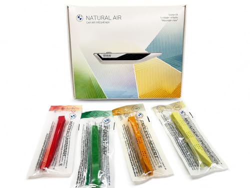 BMW Geschenk-Set Herren Natural Air Innenraum-Duft Starter-Kit Lavablack + 4 Extra Düfte Geschenk-Set