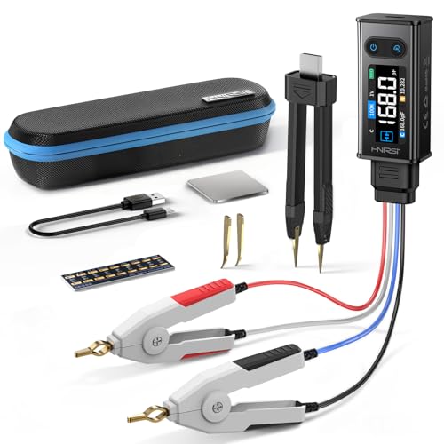FNIRSI LCR-ST2 100kHz LCR ESR Meter Tweezer, SMD & Through-Hole Component Tester, Auto Sort Compare, Resistor, Inductor, Diode, Capacitor Tester, Measures Voltage & Continuity, Full-Band Scan