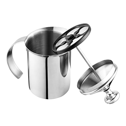 Bellemain Stainless Steel Hand Pump Milk Frother, 14 oz. capacity