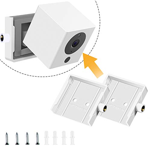 Wall Mount Kit for Wyze Cam V2/V1, Wall and Ceiling Mount for Wyze Cam 1080p HD Camera and iSmart Alarm Spot Camera, 2 Pack Wall Mount Bracket for Wyzecam V2, Full Install Kit (White)