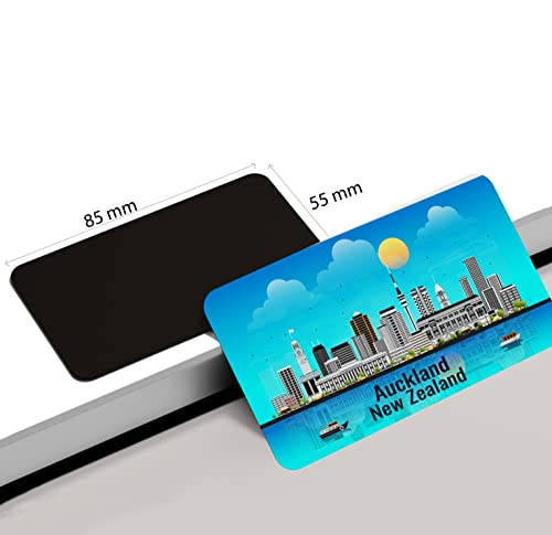 Image of dhcrafts Rectangular Rubber Fridge Magnet /Magnetic Card Blue New Zealand Auckland Design Pack of 1 (8.6cm x 5.4cm)