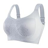 Necalisi still BH grau Damen Racerback Gepolstert Sport BH Longline Yoga Fitness Crop Tank Tops Abnehmbare Polsterung Sports Bra Glatter BHS V-Ausschnitt 115E