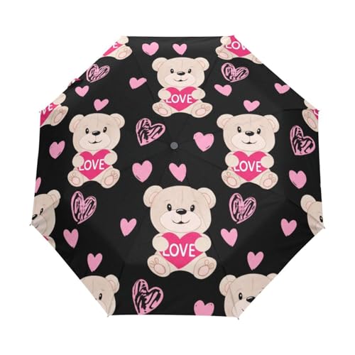 Parapluie automatique GAIREG rose ours en peluche léger