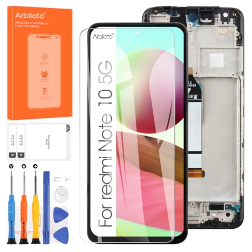 Screen for Xiaomi Redmi Note 10 5G Screen Replacement for Xiaomi Poco M3 Pro 5G LCD Screen for Redmi Note 10T 5G Touch Display Digitizer Assembly Repair Parts with Frame?Not Fit Note 10 Pro/Note 10?