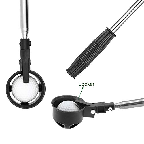 prowithlin Golfball-Retriever, rostfreier Teleskop Ballsammler für Wasser mit Golfball-Putter-Grabber-Klauen-Saugwerkzeug, Golfzubehör Golfgeschenk für Männer (2.74)