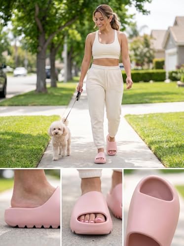 Image of Cloud Slides for Women Men, Unisex Recovery House Slides Indoor Outdoor, Waterproof Shower Shoes for Bathroom, Womens Mens Walking Sandals Comfortable