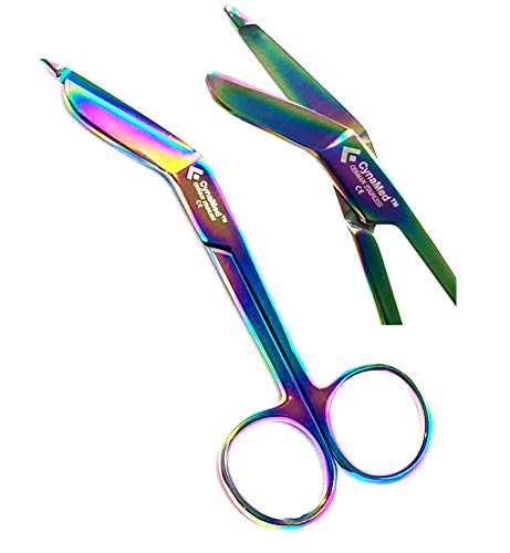 New German 1 Lister Bandage Nurse Scissors 4.5 inches Multi Titanium Color Rainbow Cynamed