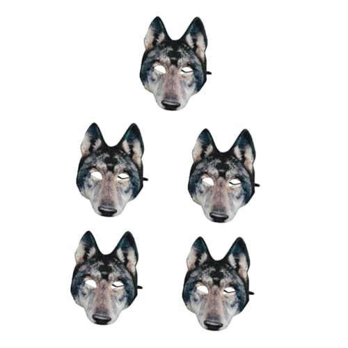 Masque de loup Halloween déguisement animal ajustable Healvian pour costume de cosplay de groupe